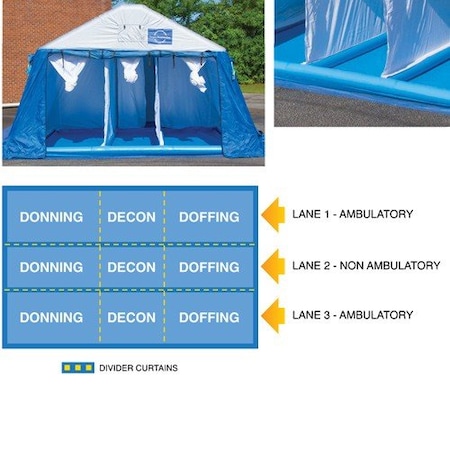 Propac 3 LANE DECON SHELTER WITH PLUMBING  22 x 22 x 9 S5023-PLMB